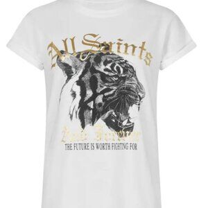 All Saints Forever Tiger Anna Graphic Tee, White